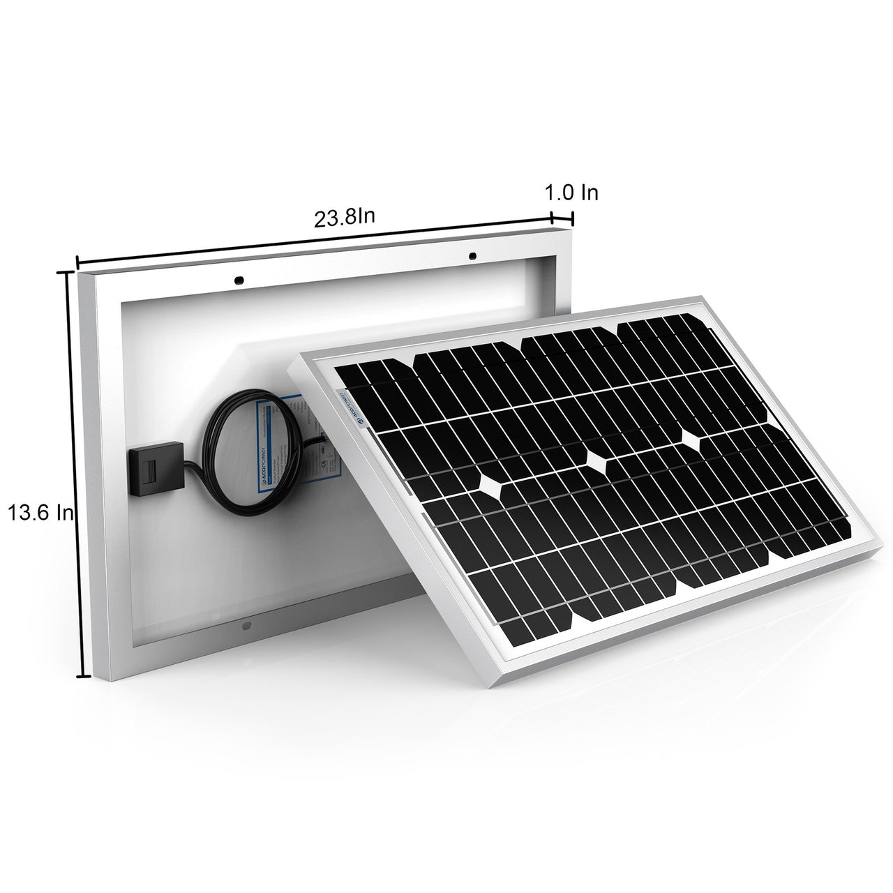 ACOPower 30W Mono Solar Panel for 12 Volt Battery Charging -