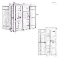 Thumbnail for Outdoor 5.5ft Hx4.1ft L Wood Storage Shed, Garden Tool Cabinet With Waterproof Asphalt Roof, Four Lockable Doors, Multip