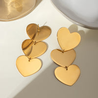 Thumbnail for 18K Gold-Plated Heart Earrings - T - 1 FINISH -