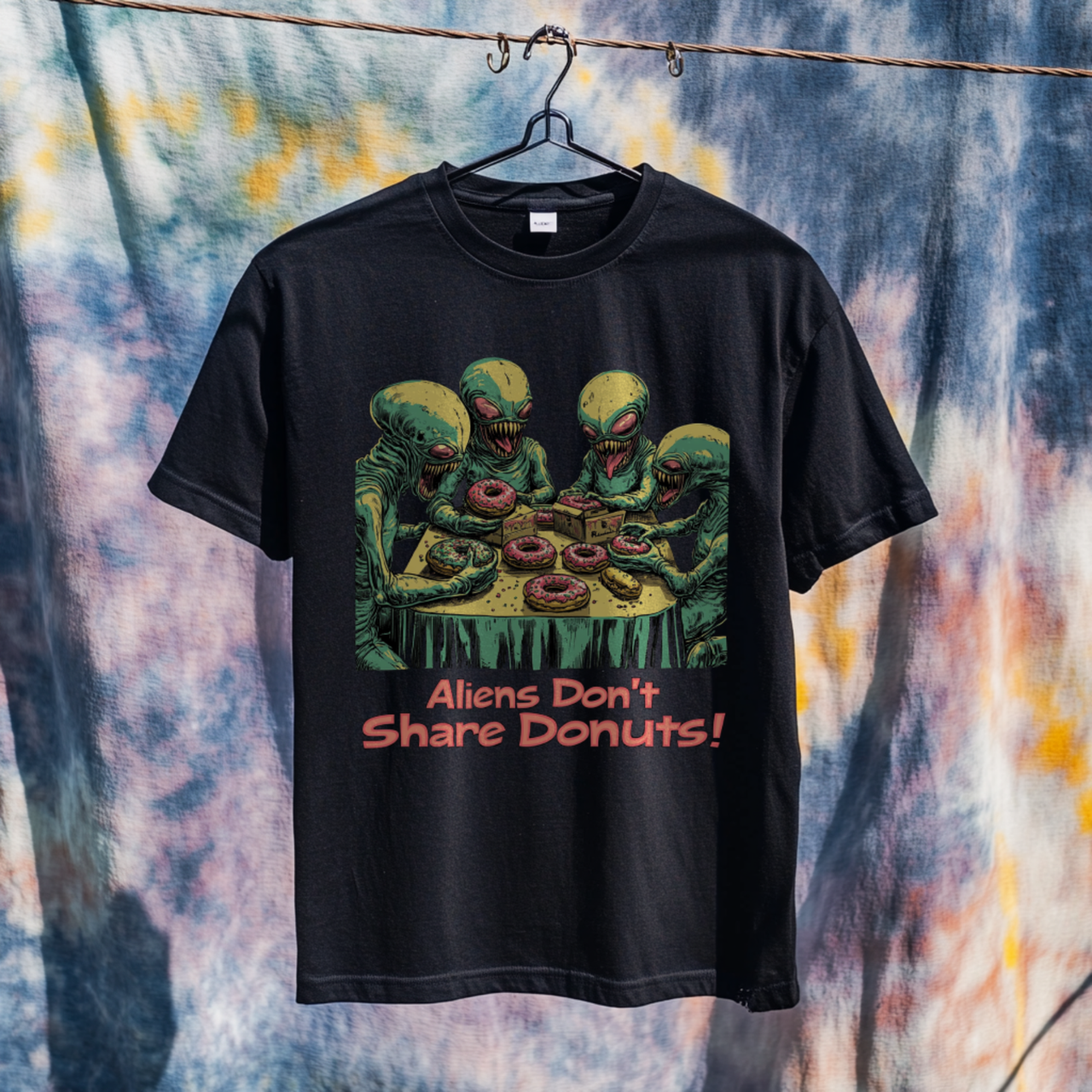 "Aliens Don't Share Donuts" T-Shirt - 2 COLORS -