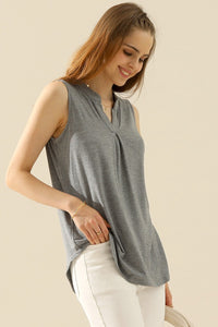 Thumbnail for Ninexis Full Size Notched Sleeveless Top - T - 10 COLORS -