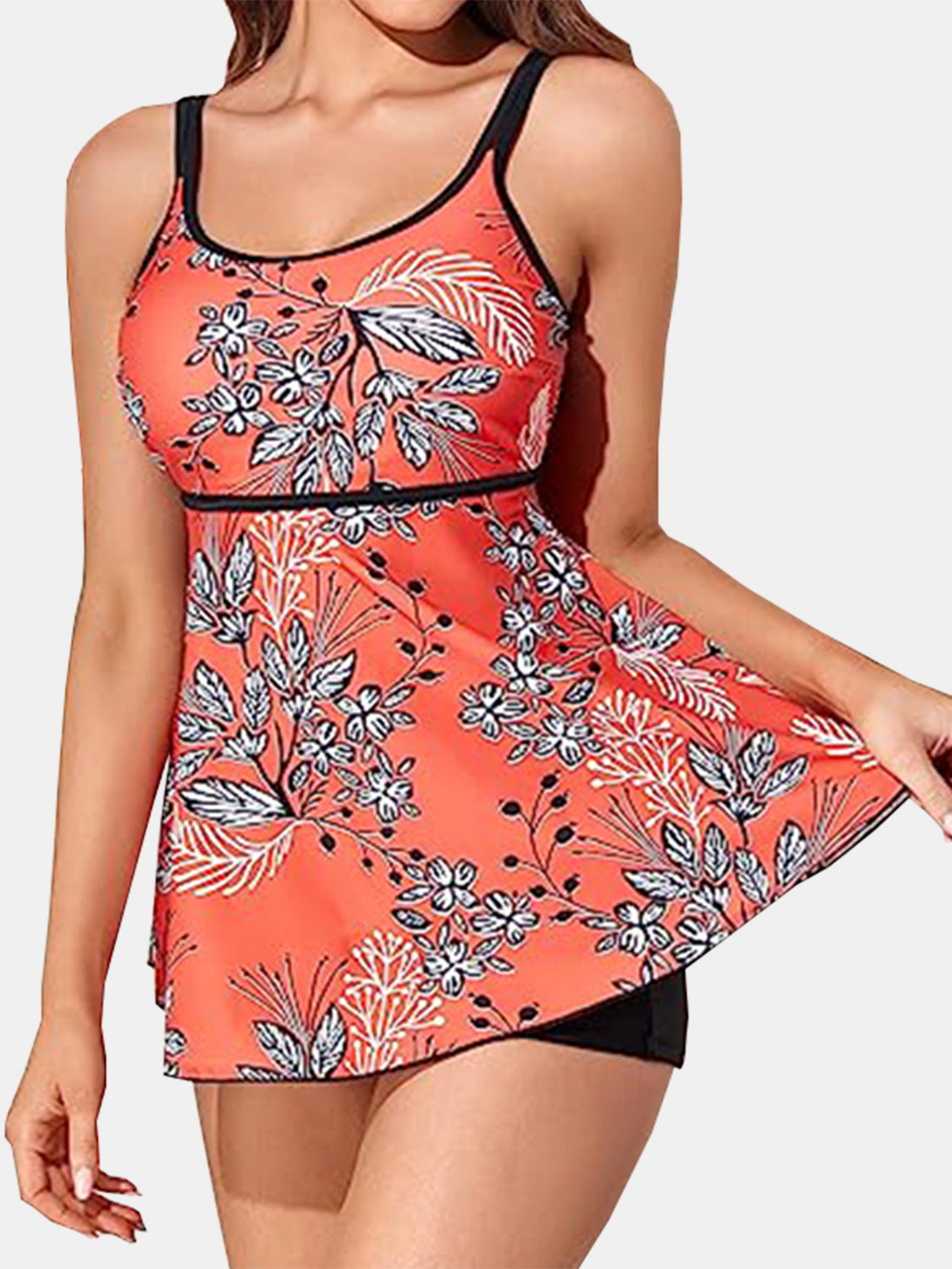 Printed Scoop Neck Two-Piece Swim Set - T - 4 COLORS/PATTERNS -