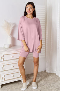 Thumbnail for Basic Bae Full Size Soft Rayon Three-Quarter Sleeve Top and Shorts Set - SIZES S THRU 3XL - 2 PCS. - T - 5 COLORS -