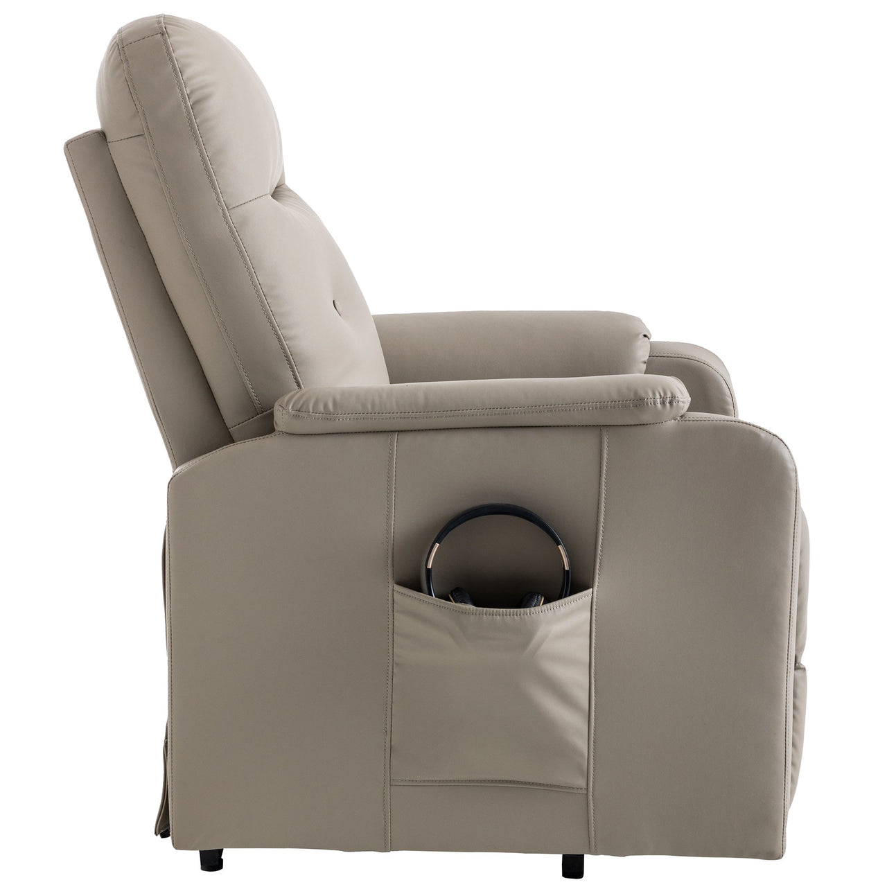 Massage Recliner Chair Electric Power Lift Chairs With Side Pocket, Adjustable Massage and Heating Function for Adults A