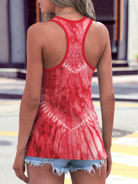 Thumbnail for Tie-Dye Scoop Neck Wide Strap Tank - T - 1 COLOR -