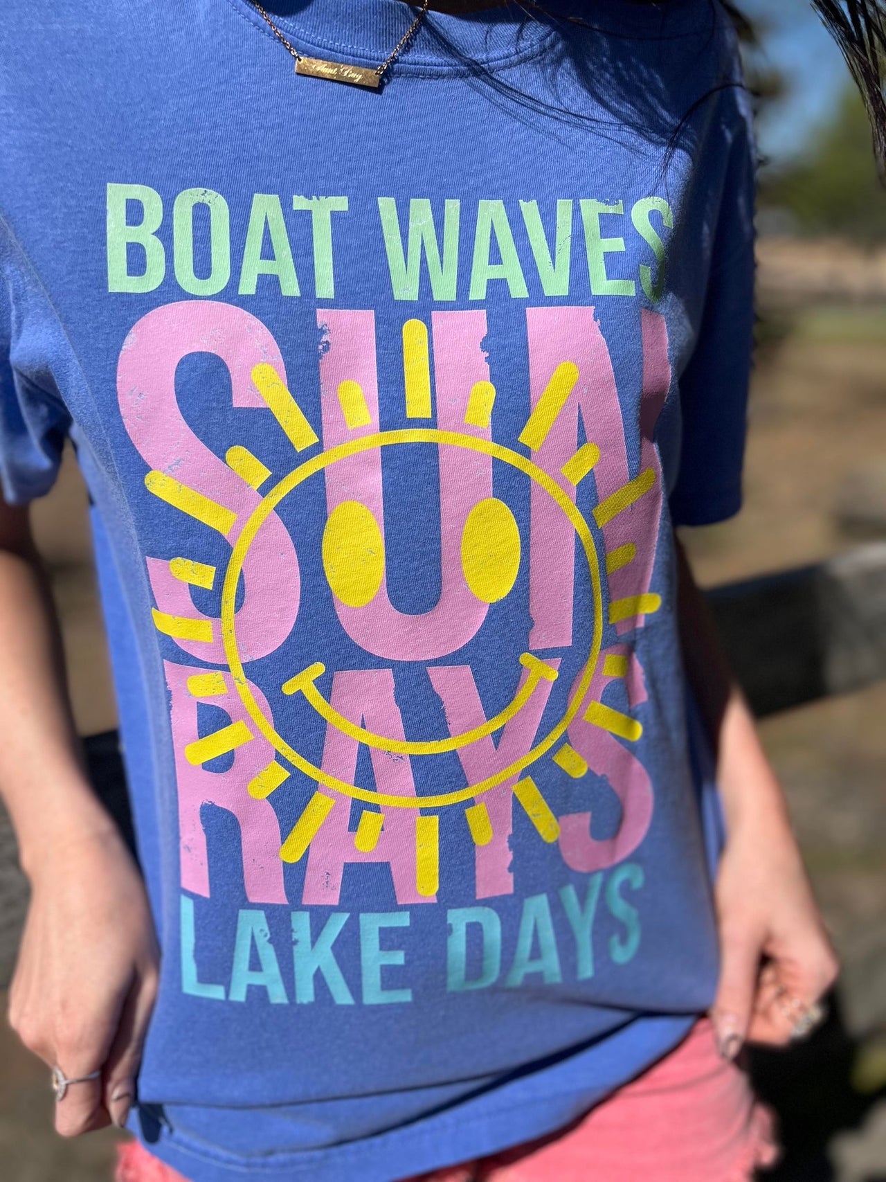 ASK - Boat Waves Sun Rays Lake Days Tee - 1 COLOR -