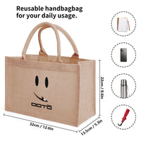 Thumbnail for OOTO - SMOOTO EN BLACK - Brown Burlap Tote Shopping Bag - 1 SIZE / 1 COLOR -