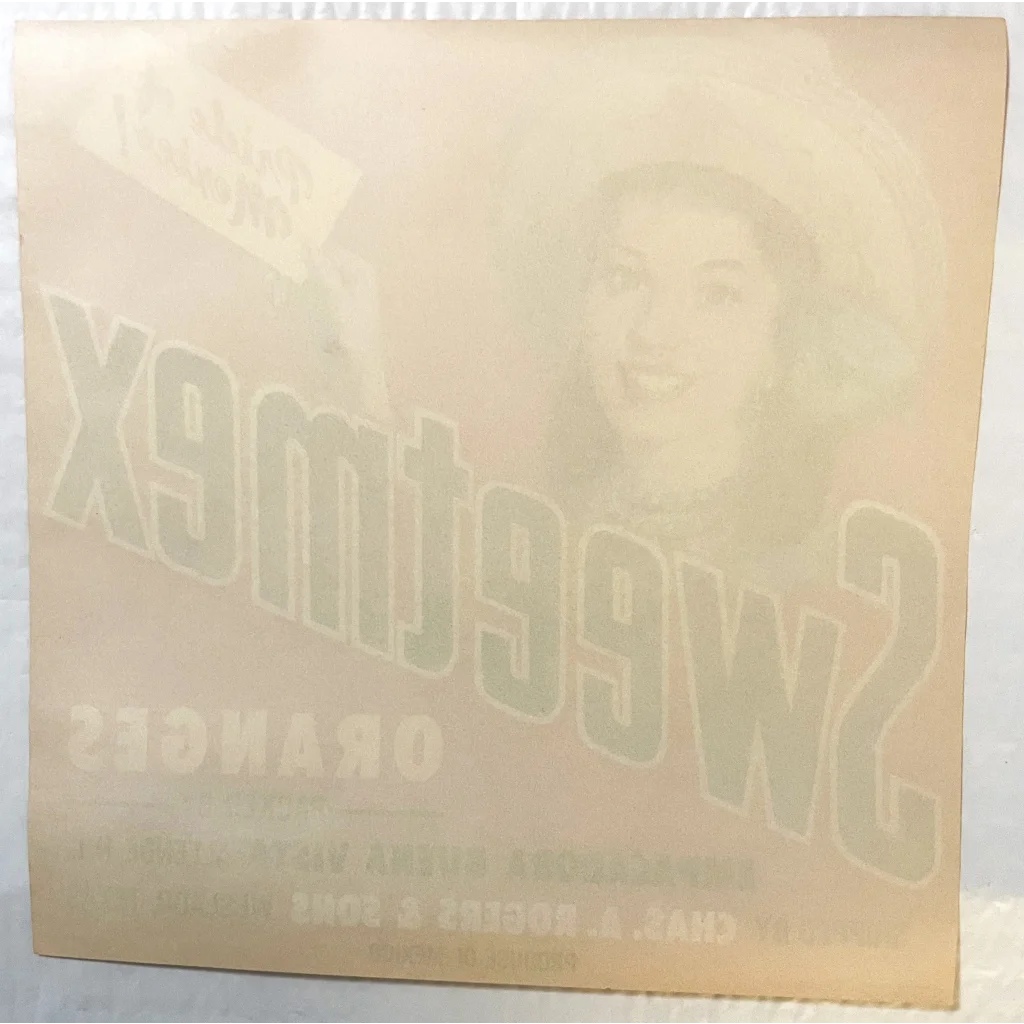 Antique Vintage 1950s Sweetmex 🍊 Crate Label, Weslaco, TX, Pride of Mexico!