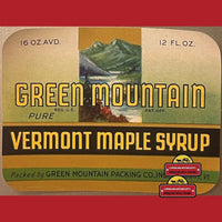 Thumbnail for Antique Vintage Green Mountain Vermont Maple Syrup Label, St. Albans, Vt, 1930s