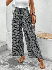 Thumbnail for Tied Printed Wide Leg Pants - T - 5 COLORS -