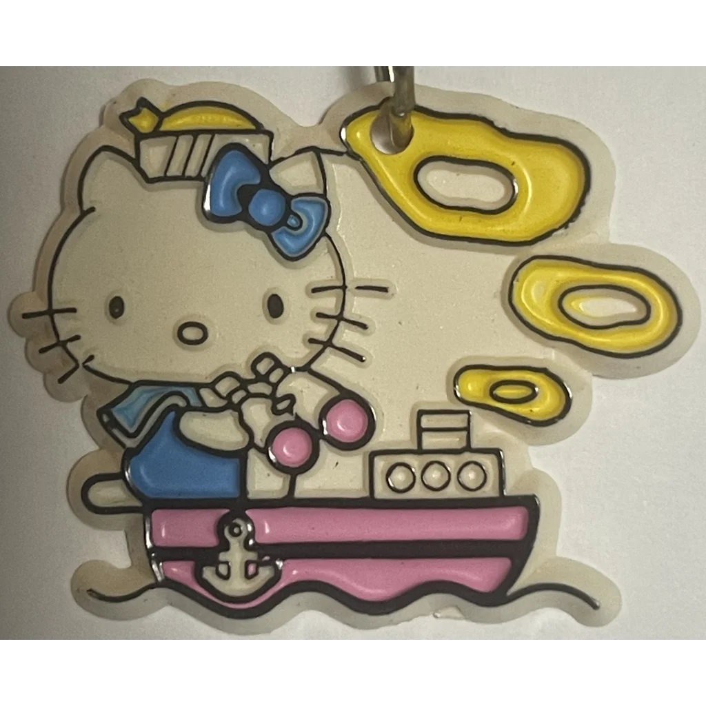 Rare 1976-1985 Hello Kitty Keychain, Unique Image and With Blue Bow!