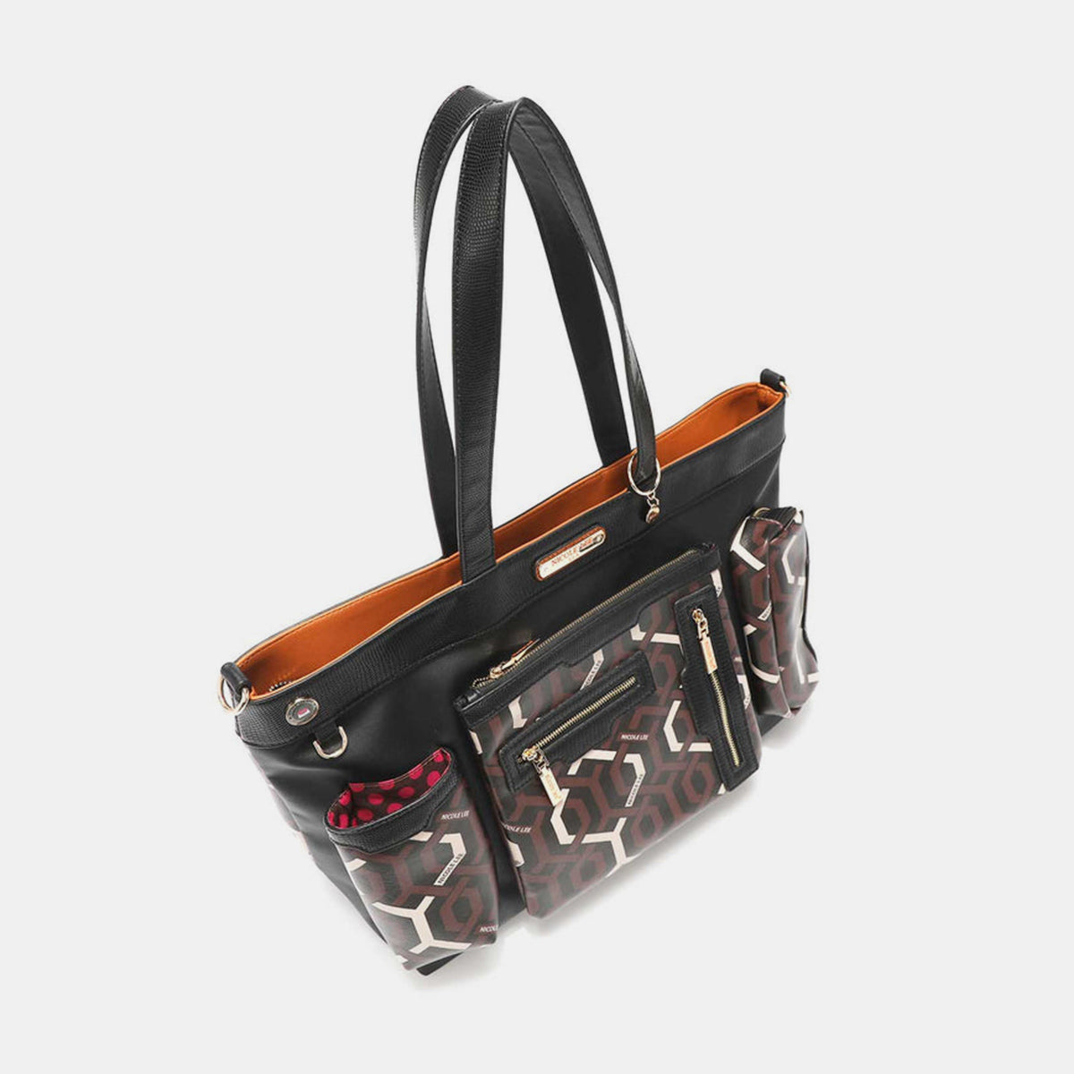 Nicole Lee USA Geometric Pattern Large Handbag - T - 1 COLOR -