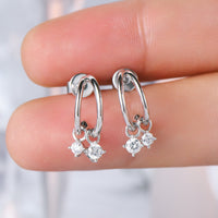 Thumbnail for 925 Sterling Silver Moissanite C-Hoop Earrings