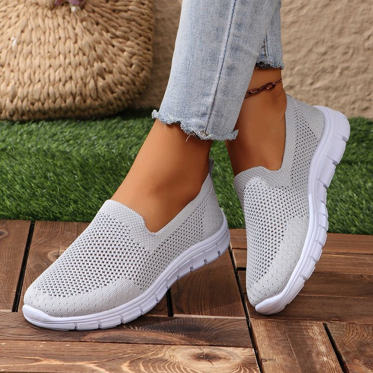 Breathable Mesh Round Toe Slip-Ons - T - 4 COLORS -