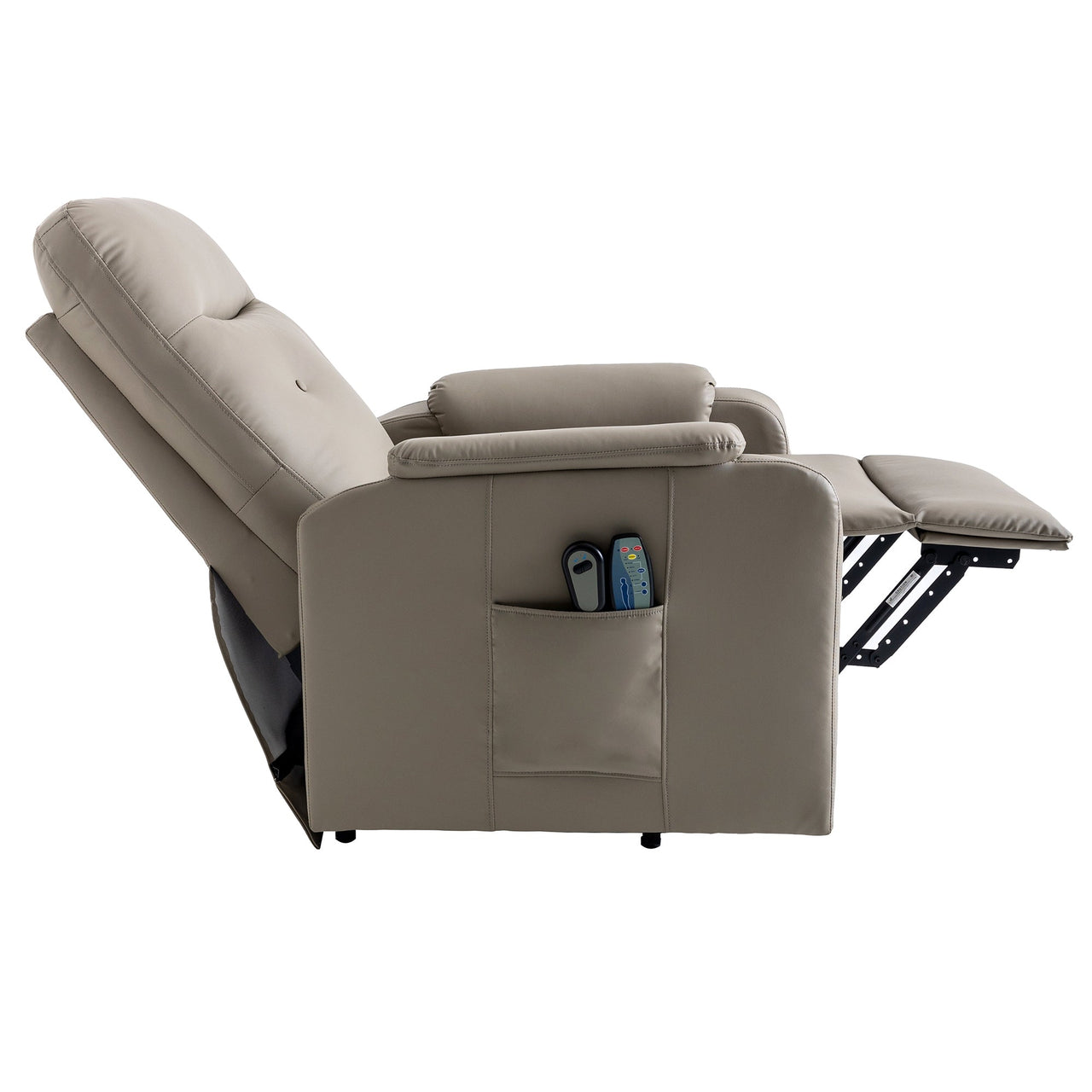 Massage Recliner Chair Electric Power Lift Chairs With Side Pocket, Adjustable Massage and Heating Function for Adults A