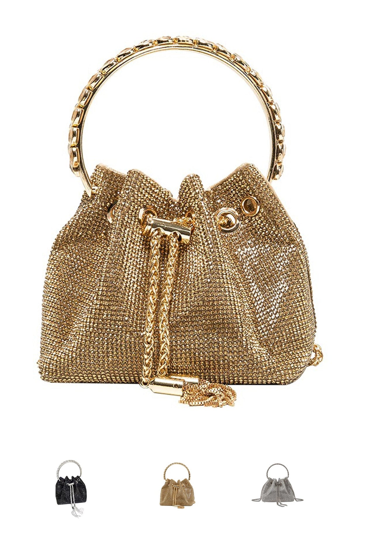 Shomico - Chic Design Mini Bucket Bag Diamond Sling Purse - 3 COLORS -