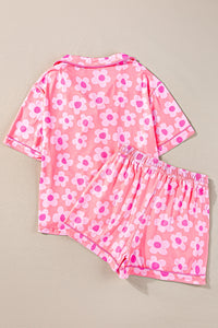 Thumbnail for Pocketed Flower Half Sleeve Top and Shorts Lounge Set - 2 PCS. - T - 3 COLORS -