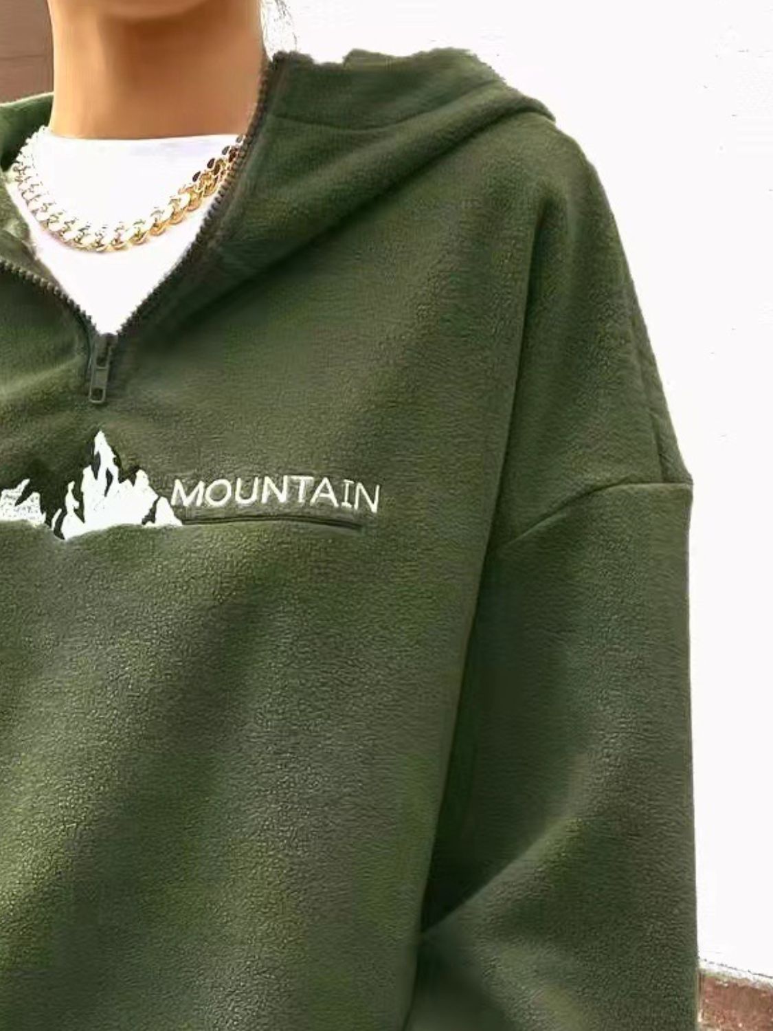 Mountain Quarter Zip Long Sleeve Hoodie - T - 4 COLORS -