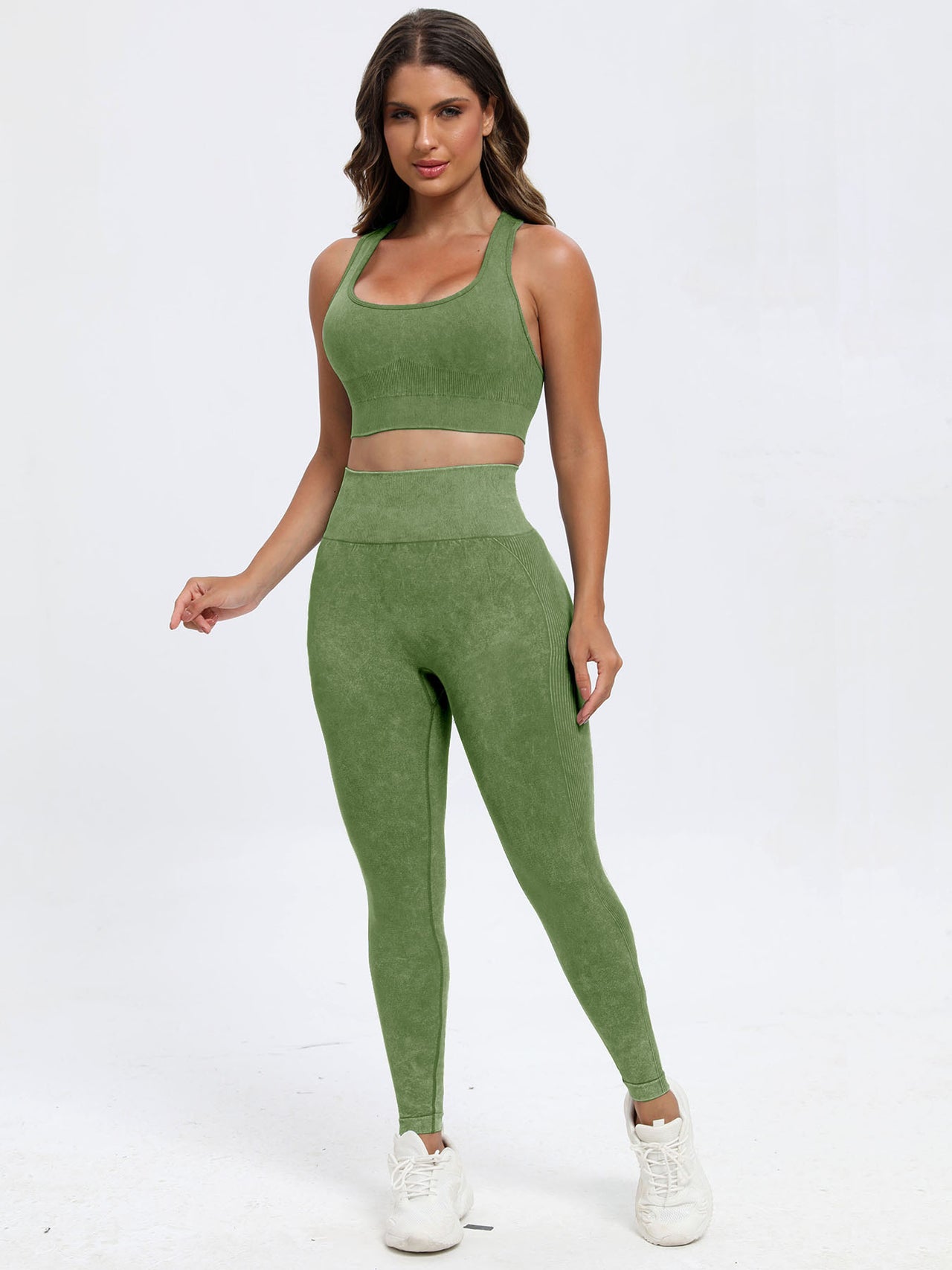 Scoop Neck Wide Strap Top and Leggings Active Set - 2 PCS. - T - 5 COLORS -