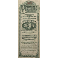 Thumbnail for Antique 1885 West Shore Railroad Company Gold Bond Certificate