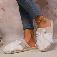 Thumbnail for Bow Trim Contrast Slippers