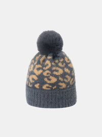 Thumbnail for Thermal Leopard Hat with Pompom