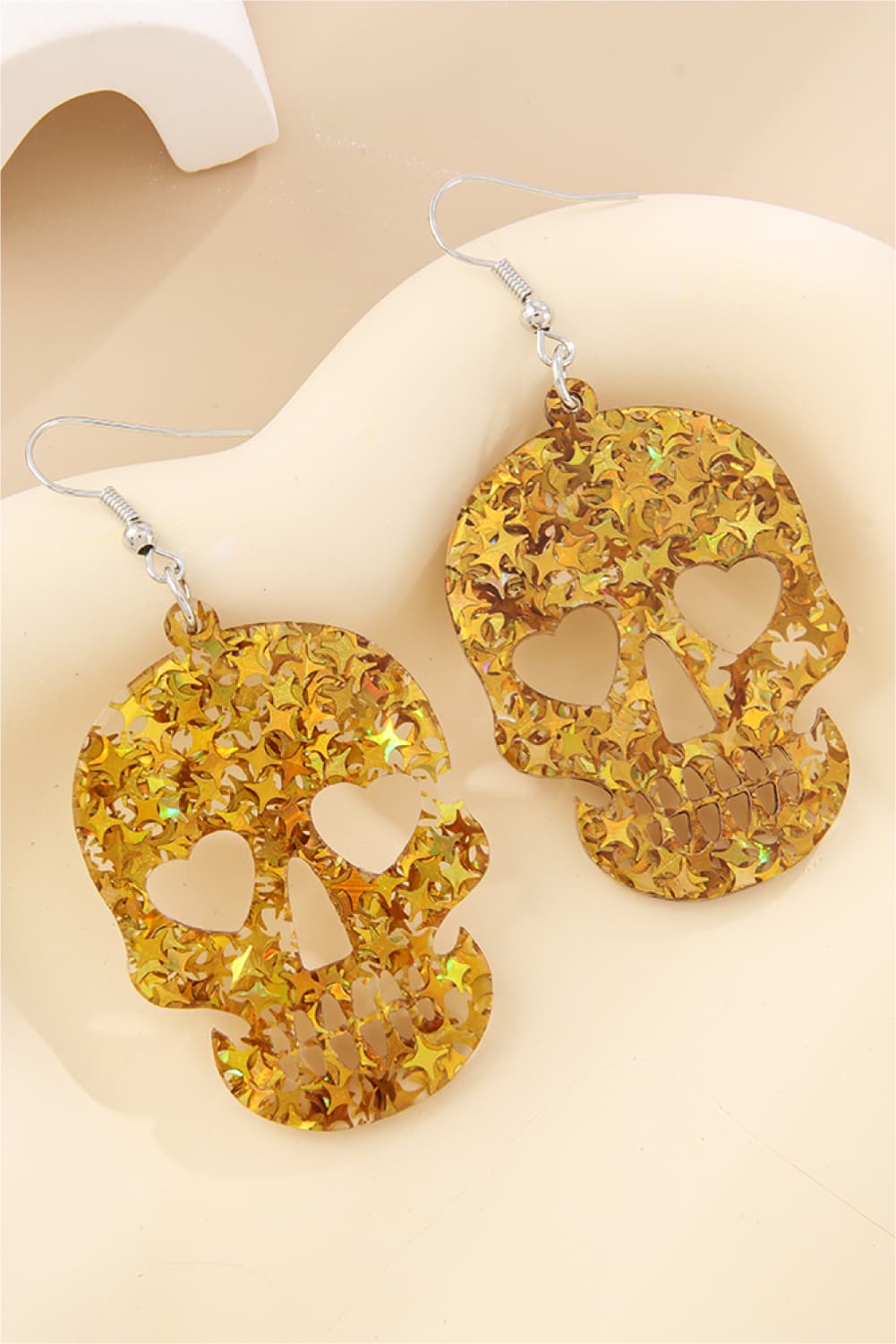 Acrylic Skull Drop Earrings - T - 4 COLORS -