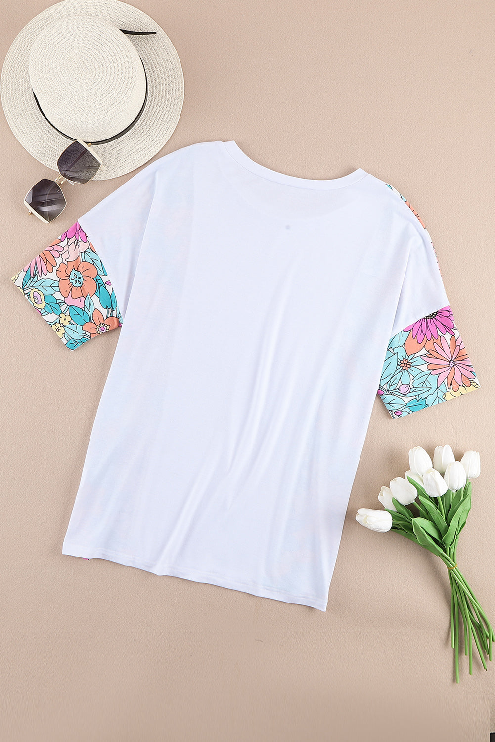 Printed Round Neck Half Sleeve T-Shirt - T - 1 COLOR -