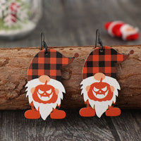 Thumbnail for Wooden Gnome Pumpkin Dangle Earrings - T - 1 COLOR -