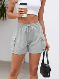 Thumbnail for Drawstring Elastic Waist Shorts with Pockets - T - 3 COLORS -