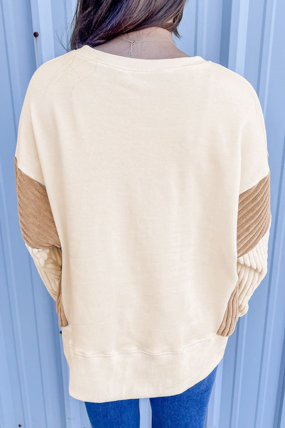 Round Neck Long Sleeve Sweatshirt - T - 1 COLOR -