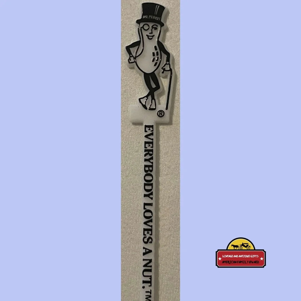 Vintage Planters Mr. Peanut Swizzle Stick, Stirrer, 1950s - 1980s, Rip 1916 - 2020, Everybody Loves a Nut