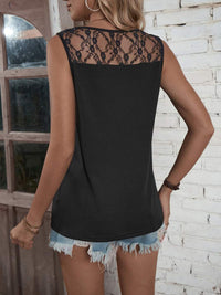 Thumbnail for Lace Detail V-Neck Tank - T - 1 COLOR -