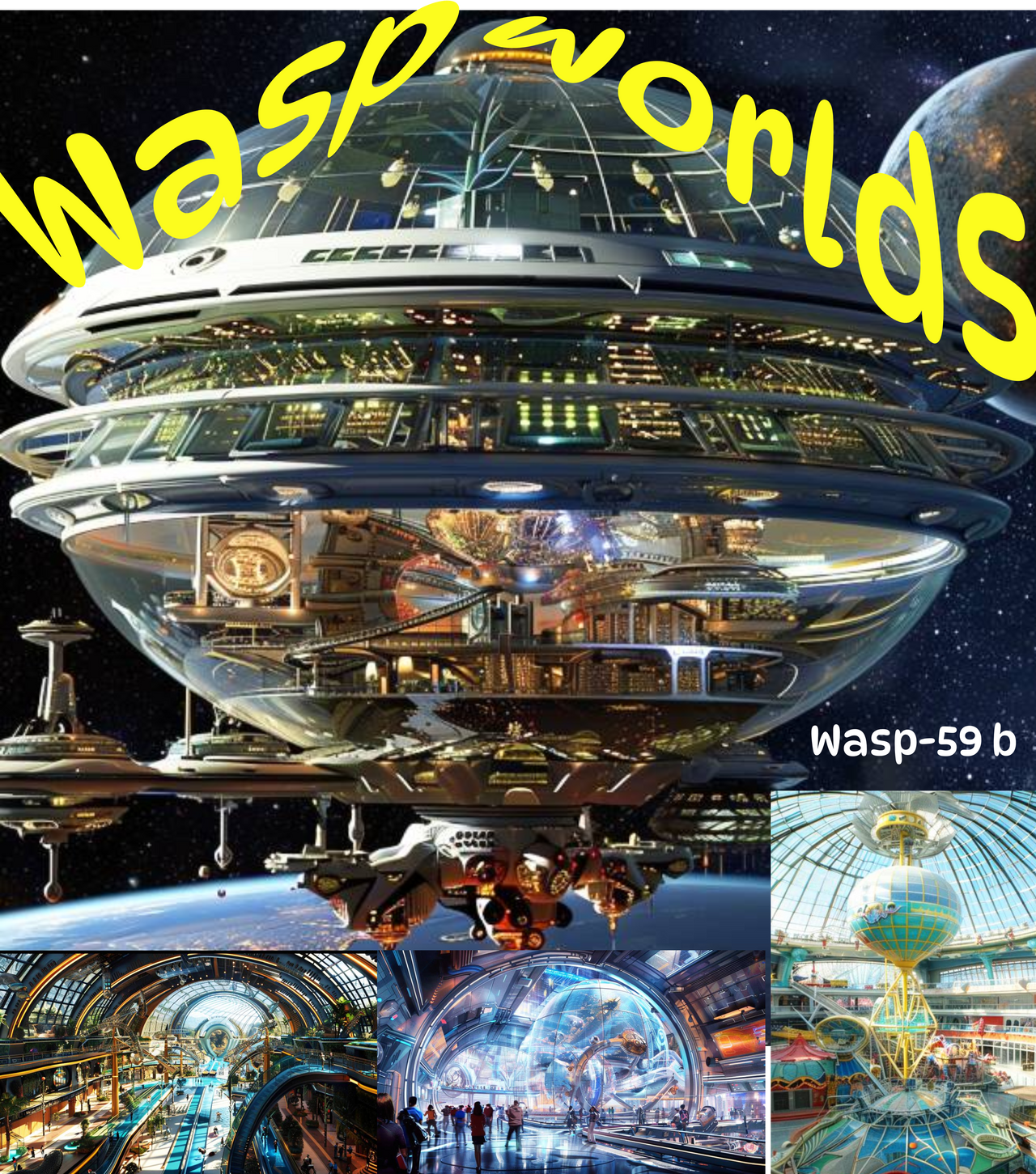 Wasp Worlds, Alien Amusement Park T-Shirt, Daily Spaceship - 2 COLORS -