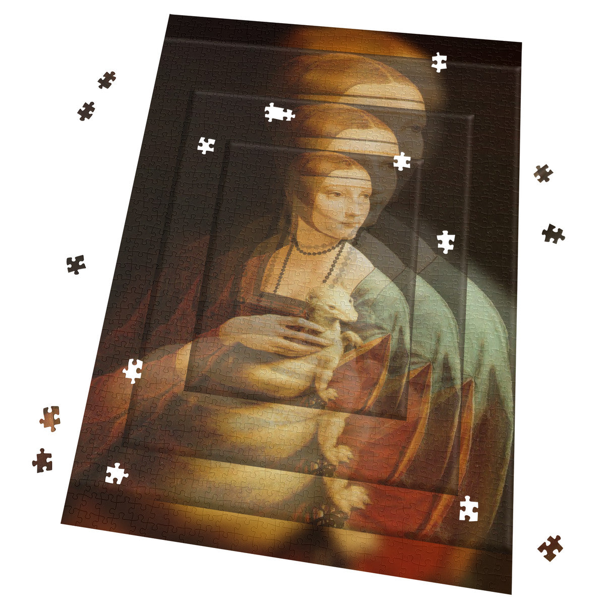 OOTO - LEONARDO DAVINCI Lady with an Ermine - PUZZLE_V1 Cardboard Jigsaw Puzzle (1000-Piece) -