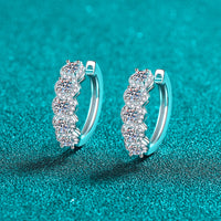 Thumbnail for 1 Carat Moissanite Zircon 925 Sterling Silver Huggie Earrings