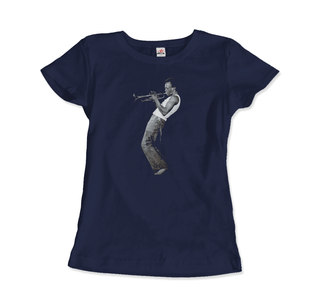 Miles Davis Playing His Trumpet Artwork T-Shirt - 4 STYLES - 4 COLORS -