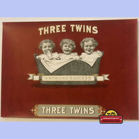 Thumbnail for Antique Three Twins Embossed Cigar Label 