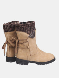 Thumbnail for Lace-Up Low Heel Boots with Side Zip - T - 5 COLORS -