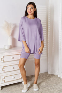 Thumbnail for Basic Bae Full Size Soft Rayon Three-Quarter Sleeve Top and Shorts Set - SIZES S THRU 3XL - 2 PCS. - T - 5 COLORS -