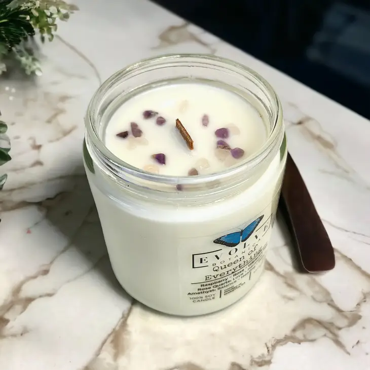 EVOLVE BOTANICA - Wood Wick Gem Soy Candle - Queen of Everything (Mother's Day) -