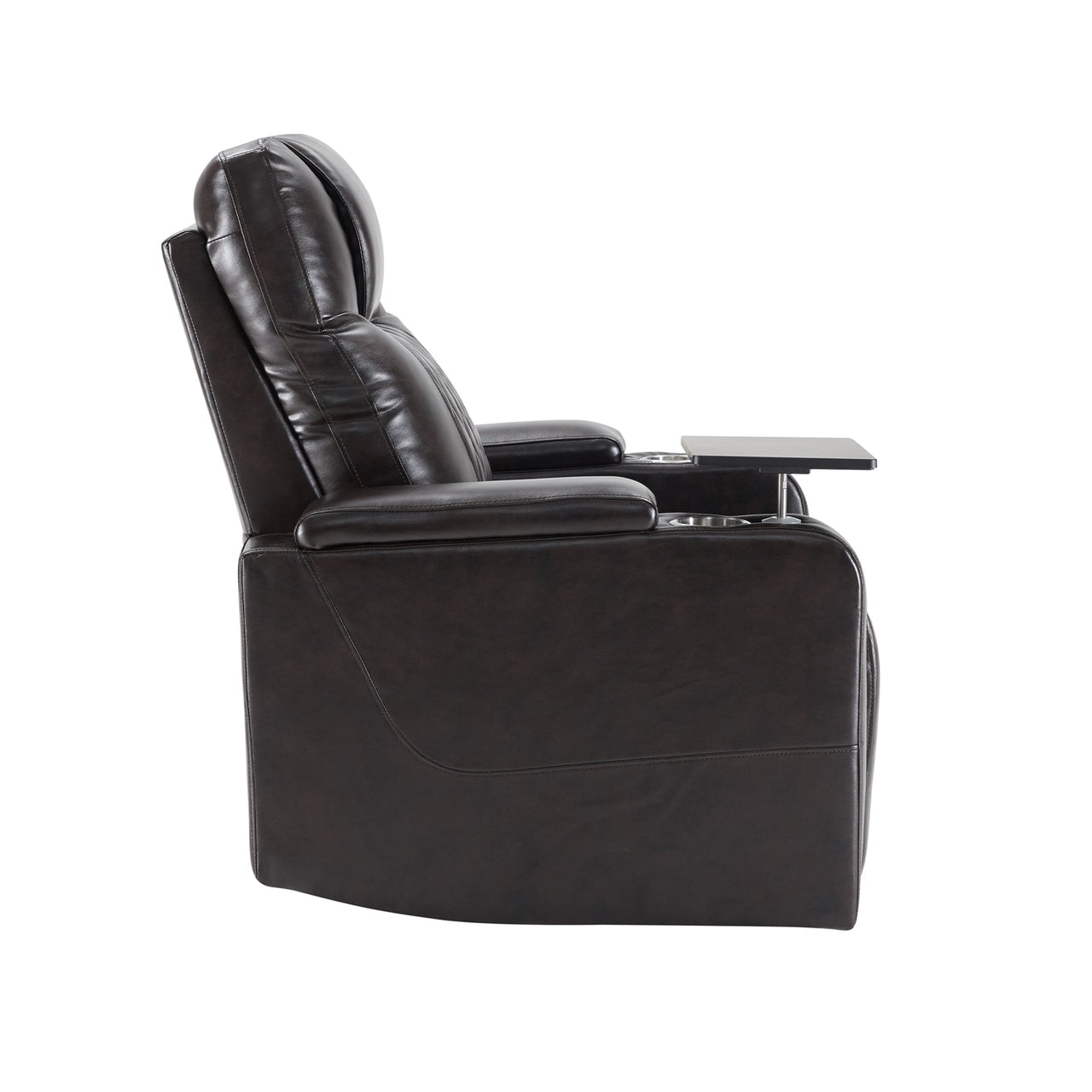 Power Motion Recliner With USB Charging Port and Hidden Arm Storage 2 Convenient Cup Holders Design and 360° Swivel Tray