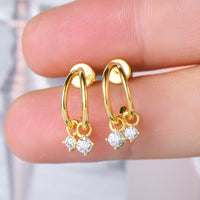 Thumbnail for 925 Sterling Silver Moissanite C-Hoop Earrings