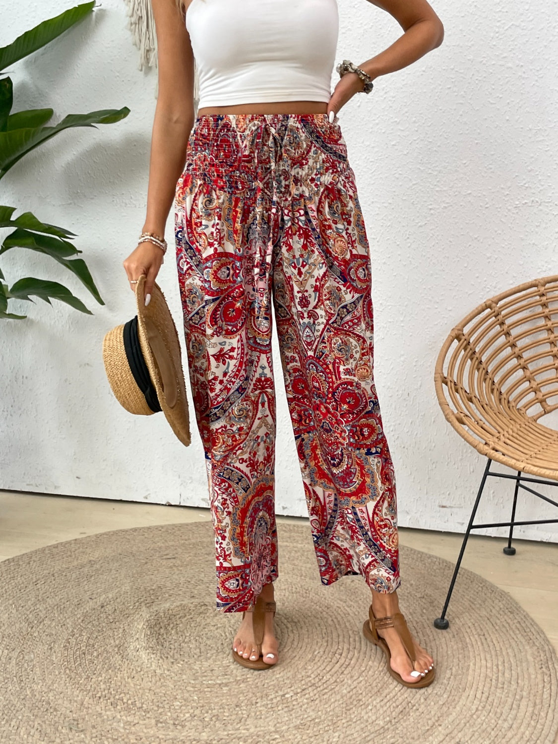 Printed Wide Leg Pants - Beach or Everday - T - 5 COLORS -