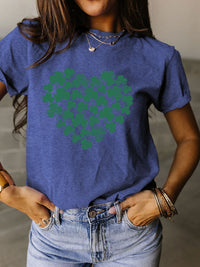 Thumbnail for Full Size Lucky Clover Round Neck Short Sleeve T-Shirt - T - 10 COLORS -