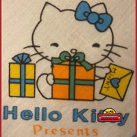 Thumbnail for Vintage Hello Kitty Cotton Cloth Napkin Handkerchief Blue 1980s