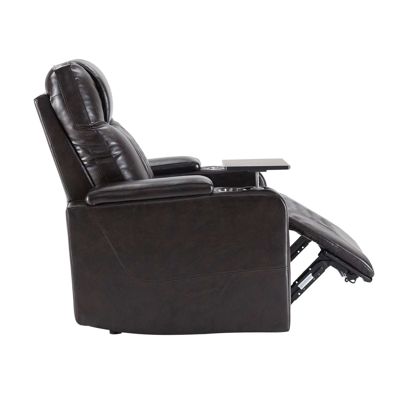 Power Motion Recliner With USB Charging Port and Hidden Arm Storage 2 Convenient Cup Holders Design and 360° Swivel Tray