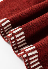 Thumbnail for Striped Detail Round Neck Dropped Shoulder Sweater - T - 1 COLOR -