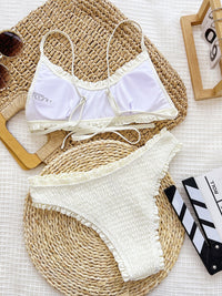 Thumbnail for Frill Textured Spaghetti Strap Two-Piece Swim Set - T - 1 COLOR -