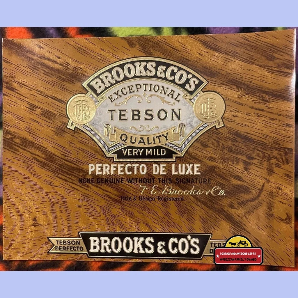 Antique 1900s Tebson Embossed Cigar Label Woodgrain, Brooks & Co's, Red Lion, PA